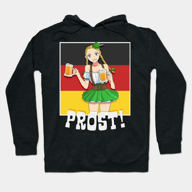 Sexy German Girl Dirndl Oktoberfest Hoodie by Noseking